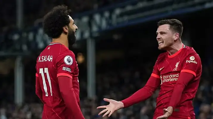 Mohammed Salah celebrating with