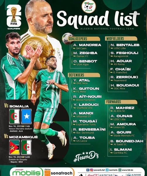 Algeria close to confirming final squad for 2026 world cup