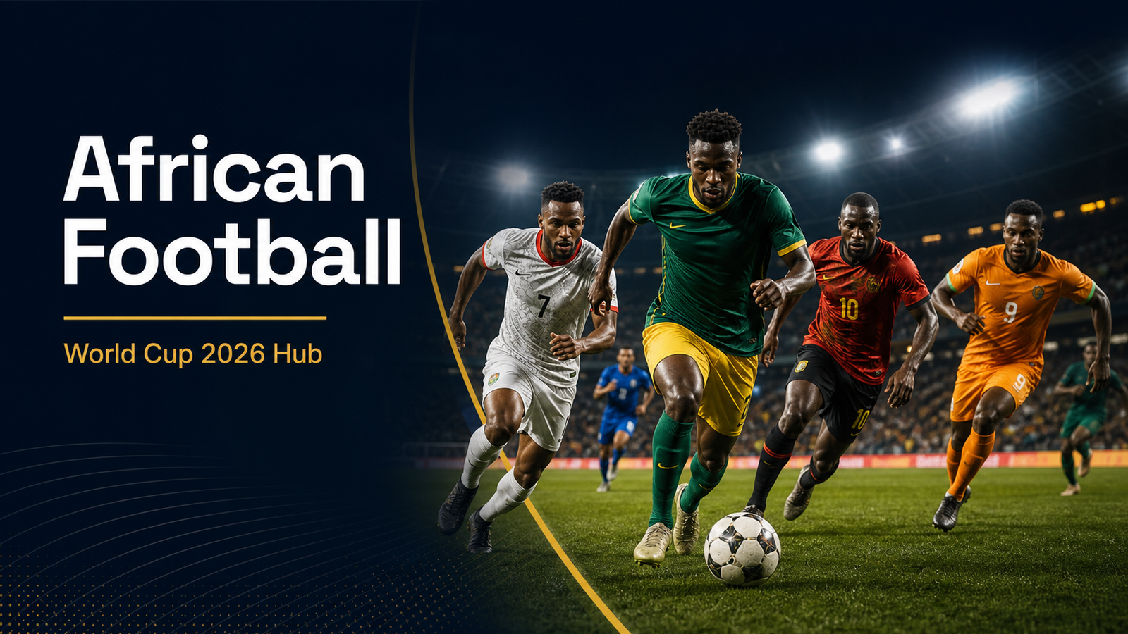 African Football World Cup 2026 hub with African football players African Football World Cup 2026 hub with African football players