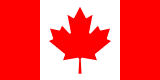 Canadian flag: red maple leaf centered on a white field with red vertical borders on both sides.
