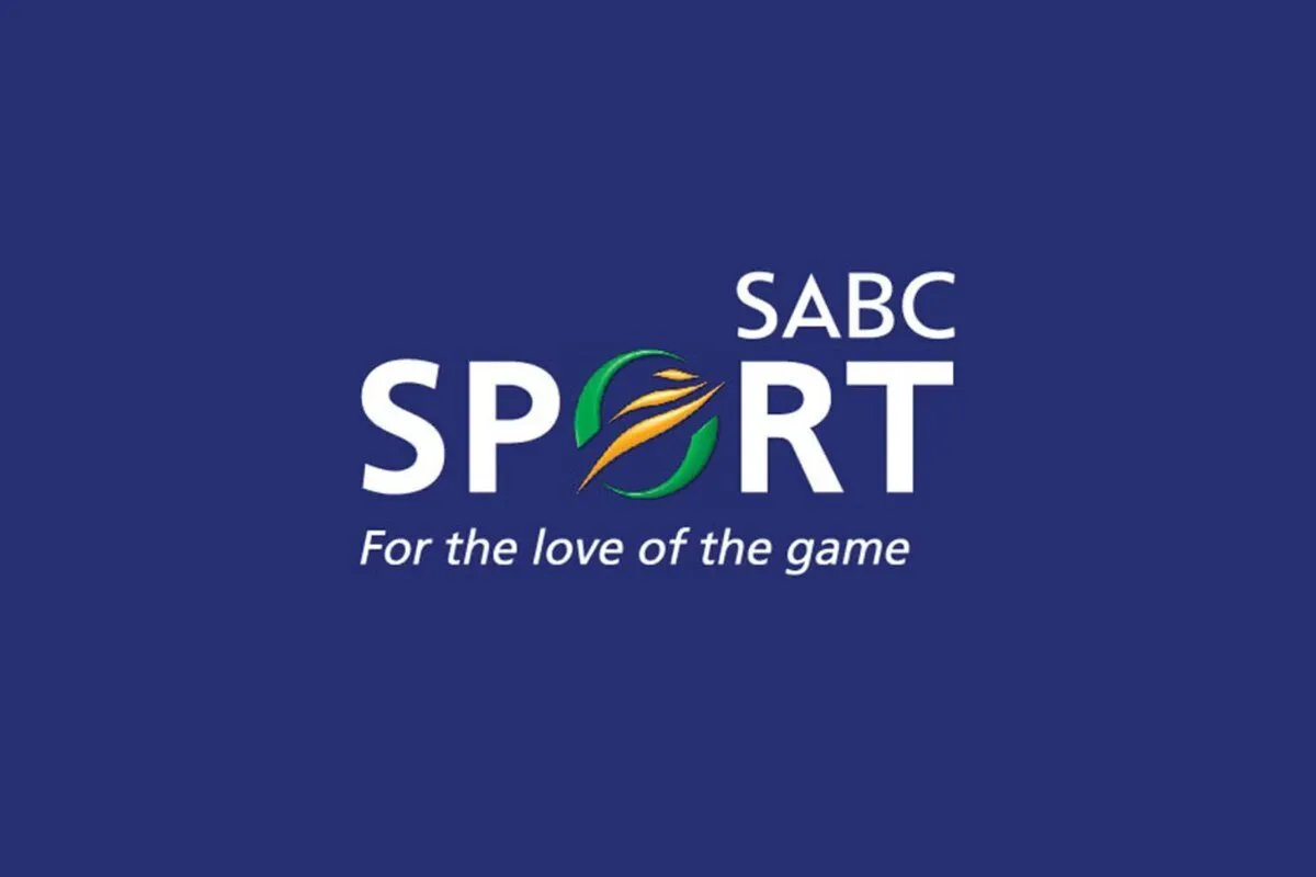 SABC Sport logo on a blue background with the slogan 'For the love of the game'