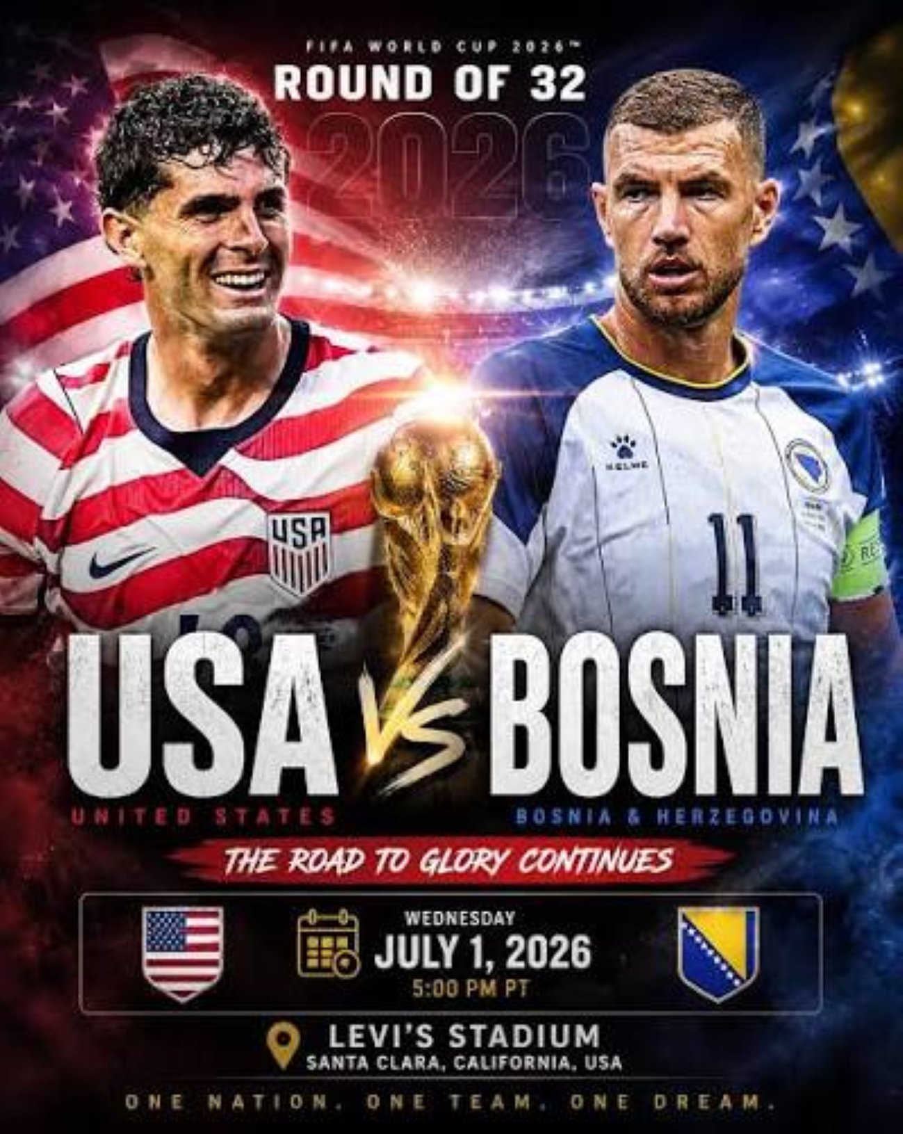 2026 World cup: US looks to home advantage against Bosnia and Herzegovina in world cup last-32 tie