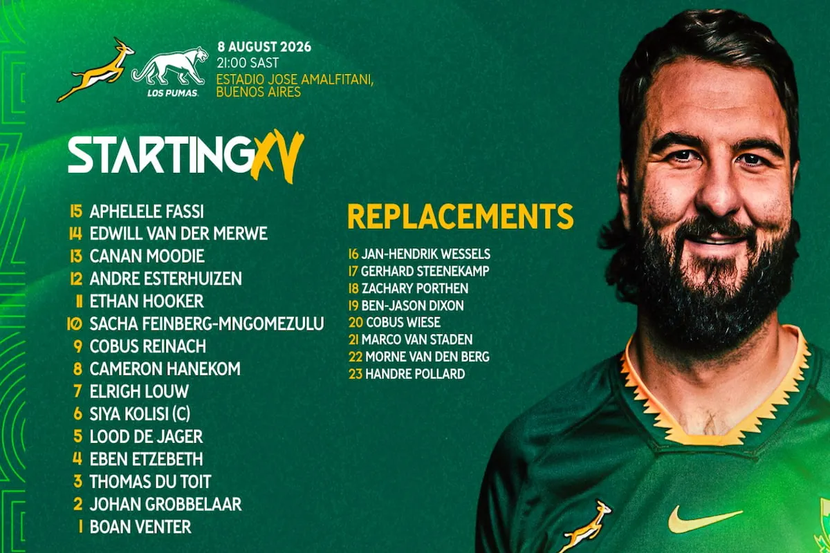 Football team lineup poster showing the Starting XI and substitutes, with a bearded player in a green jersey on the right; date and venue noted in the top left.